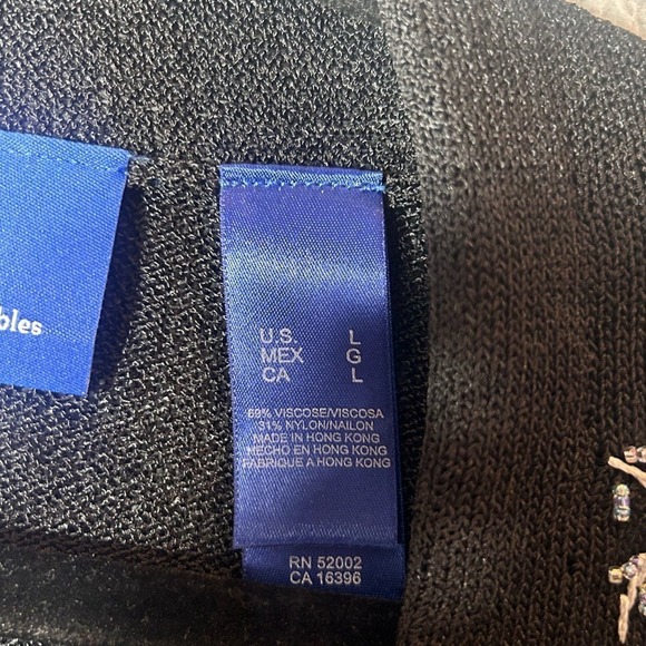 J.H. Collections Cardigan‎ Womens L Black Embroidered Sequined Long Sleeve NEW - Picture 4 of 11